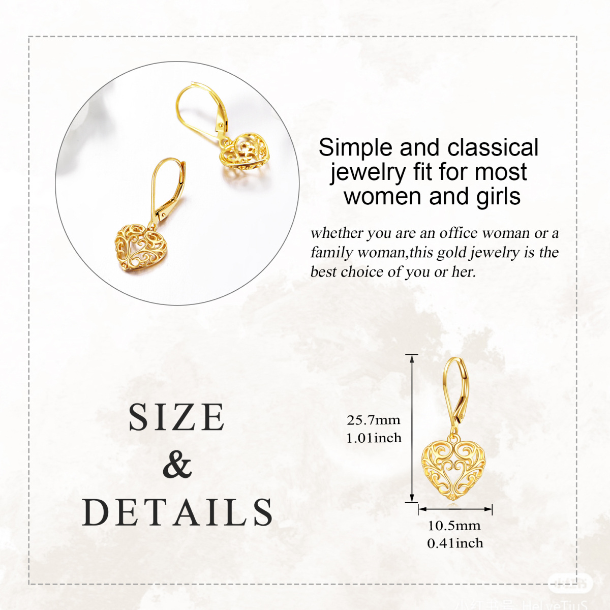 10K Gold Daffodil Drop Earrings-5