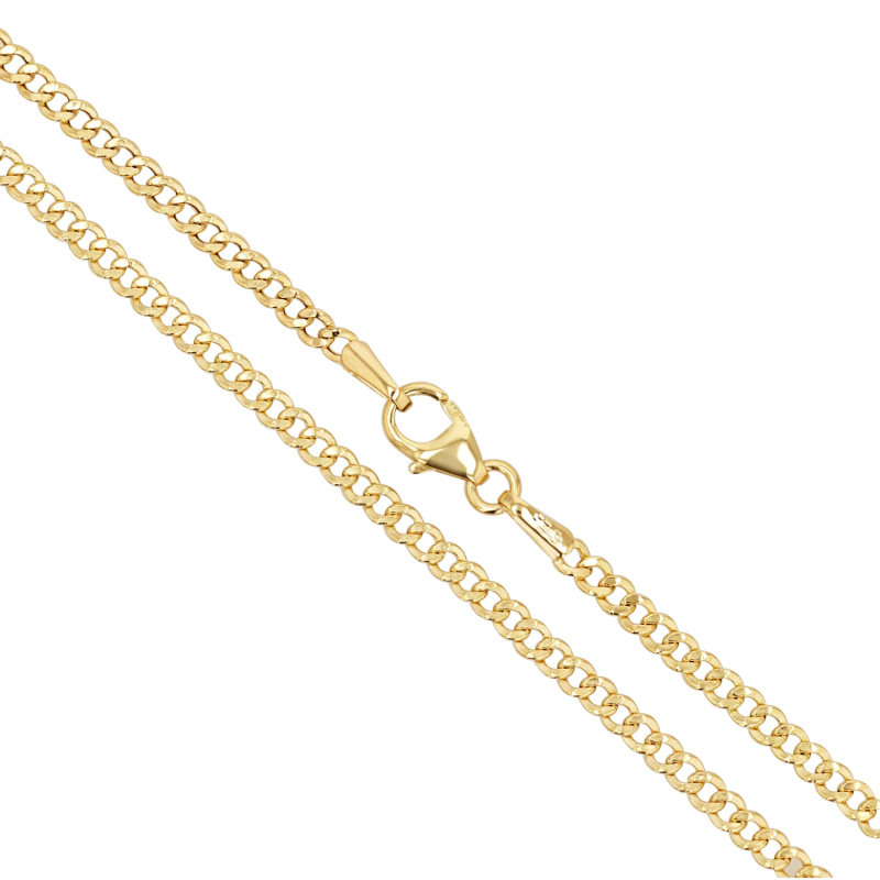 Collar de cadena de eslabones delicada de oro de 14 quilates-3