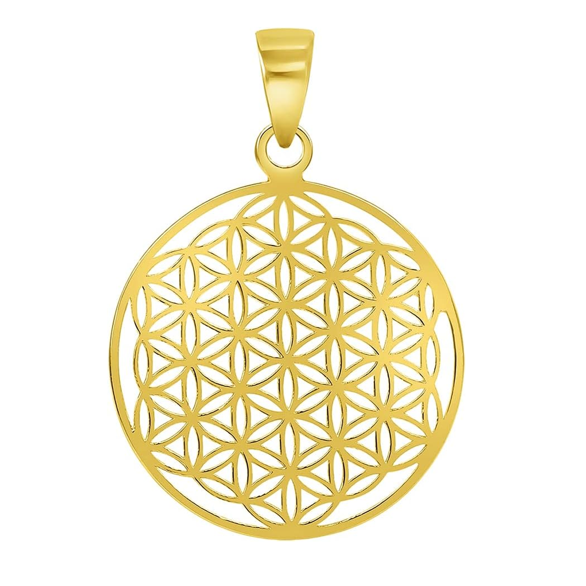14K Gold Dainty Flower of Life Pendant-3