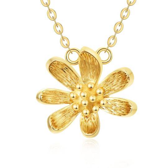 14K Gold Daisy Pendant Necklace