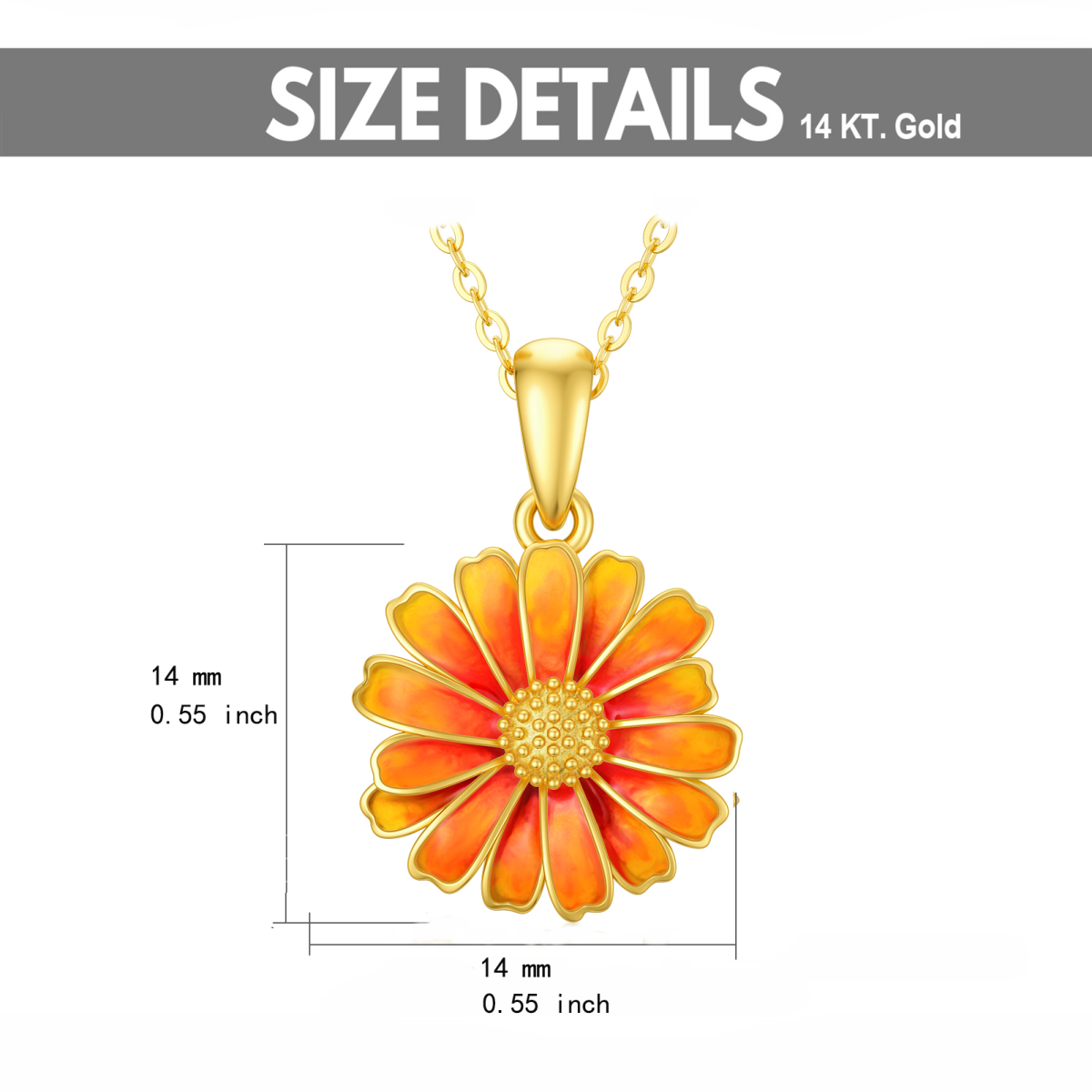 10K Gold Daisy Pendant Necklace-6