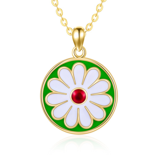 14K Gold Daisy Pendant Necklace