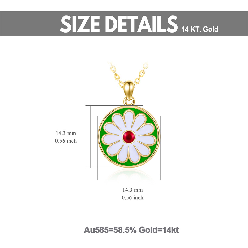 10K Gold Daisy Pendant Necklace-5