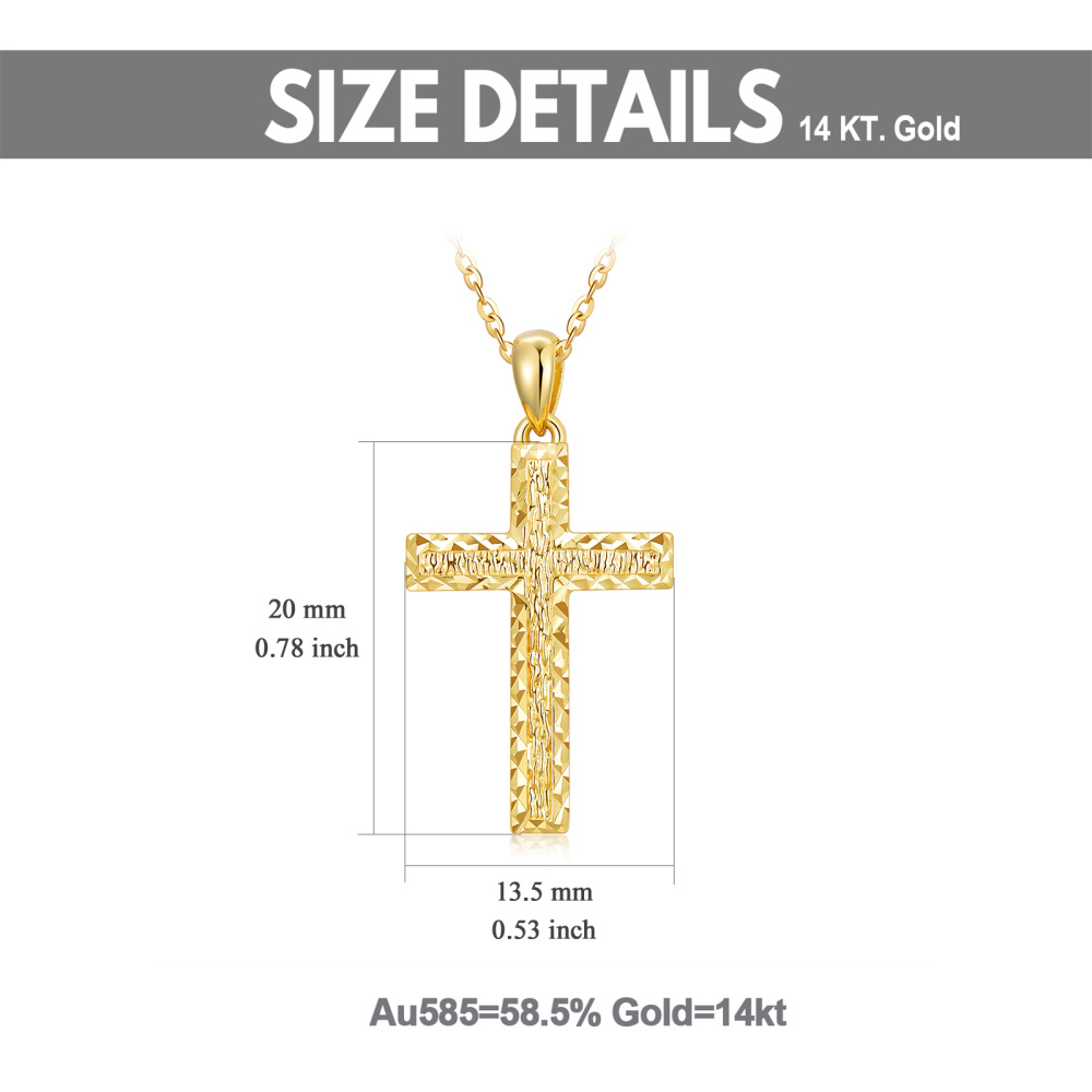 Collar Cruz de Oro de 18K con Corte Diamante-6