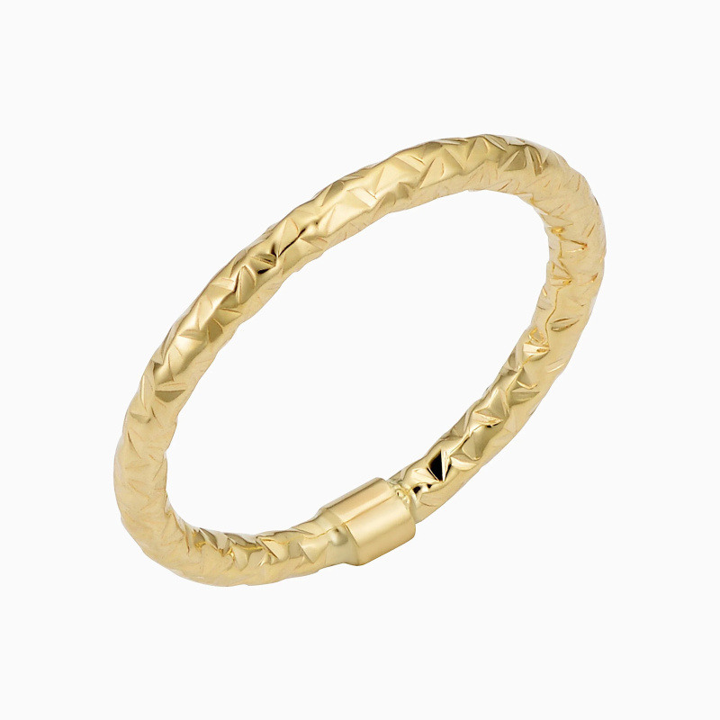 14K Gold Diamond Cut Stackable Ring-10