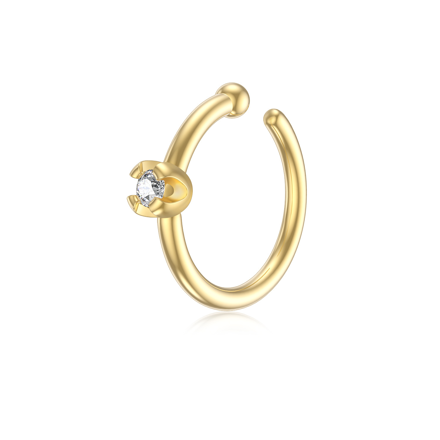 14K Gold Diamond Fl… - image