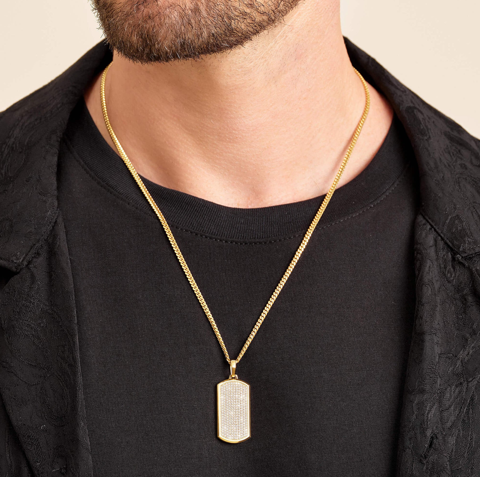 14K Gold Diamond Iced Out Capitol Pendant-2