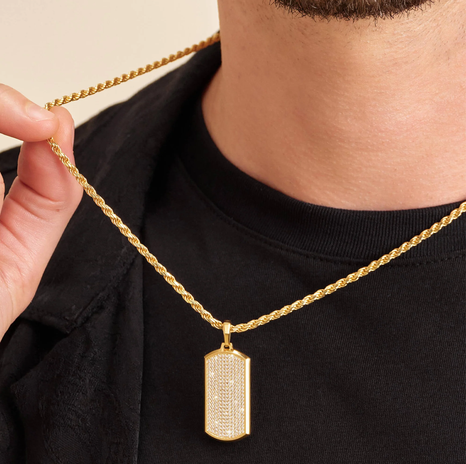 14K Gold Diamond Iced Out Capitol Pendant-3