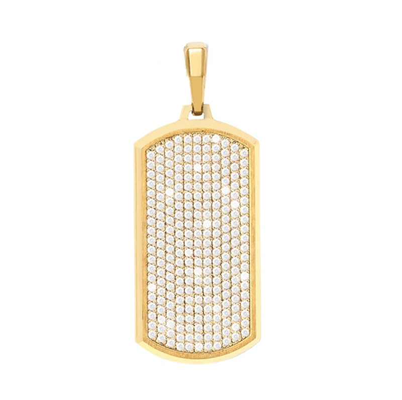 Pendentif Capitole en or 14 carats serti de diamants-1