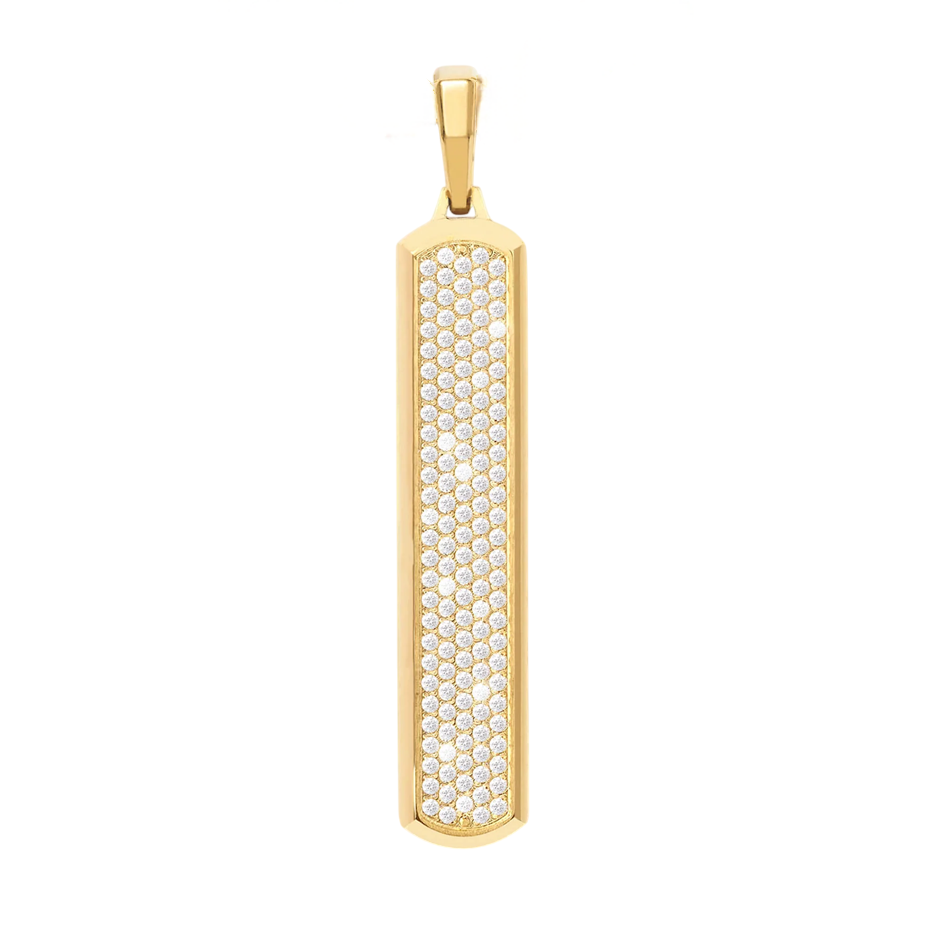 14K Gold Diamond Iced Out Skyline Pendant-1