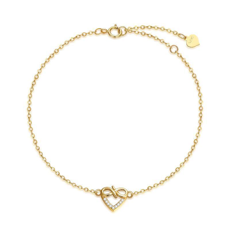 10K Gold Diamond Infinite Symbol Charm Bracelet-1
