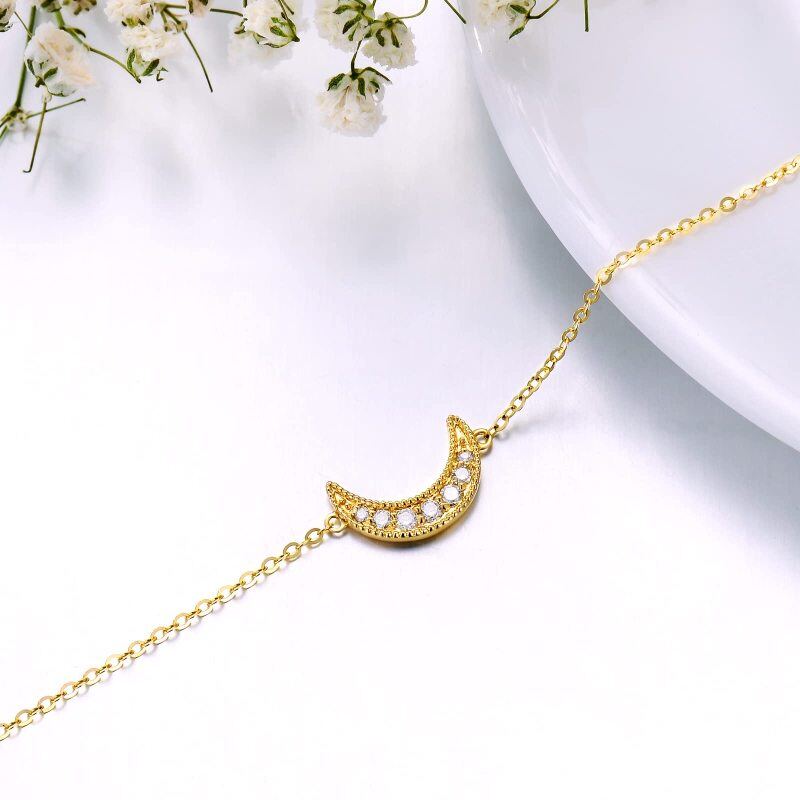 Pulseira com pingente de lua em ouro 14K e diamante-4