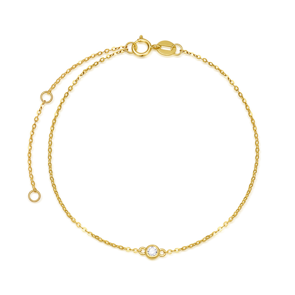 10K Gold Diamond Charm Bracelet-1