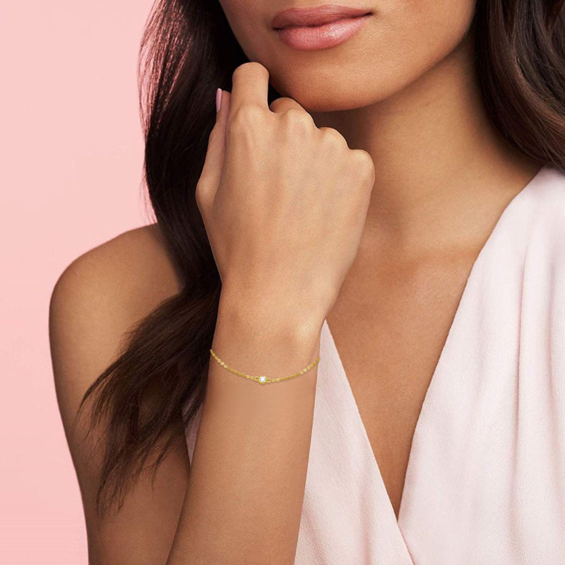 14K Gold Diamond Charm Bracelet-2