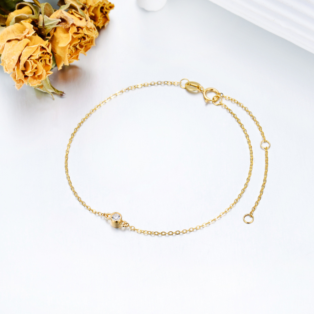 10K Gold Diamond Charm Bracelet-3
