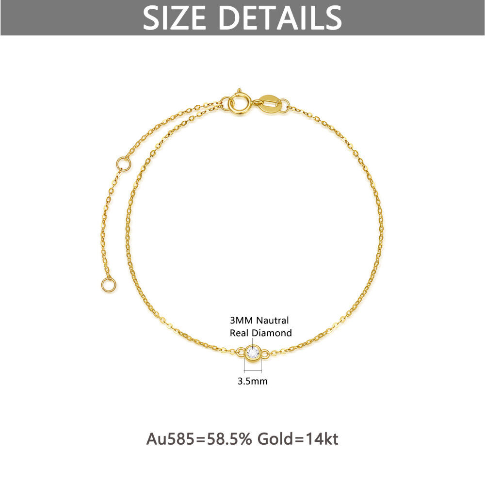 10K Gold Diamond Charm Bracelet-5