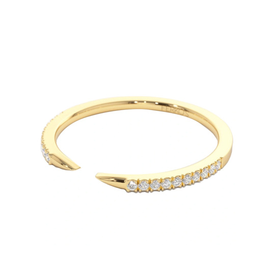 Offener Ring aus 14 Karat Gold mit rundem Diamant