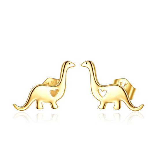 14K gouden dinosaurus oorbellen