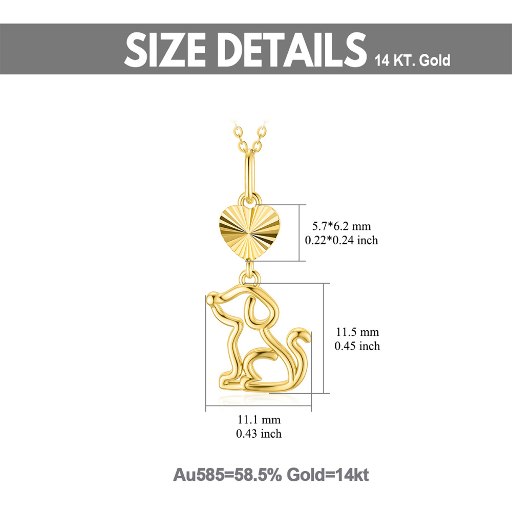 10K Gold Dog Pendant Necklace-6