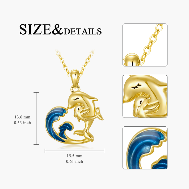 14K Gold Dolphin Pendant Necklace-5