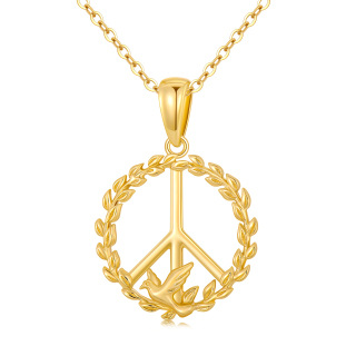 10K Gold Dove Pendant Necklace-13