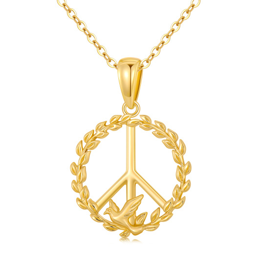 14K Gold Dove Pendant Necklace