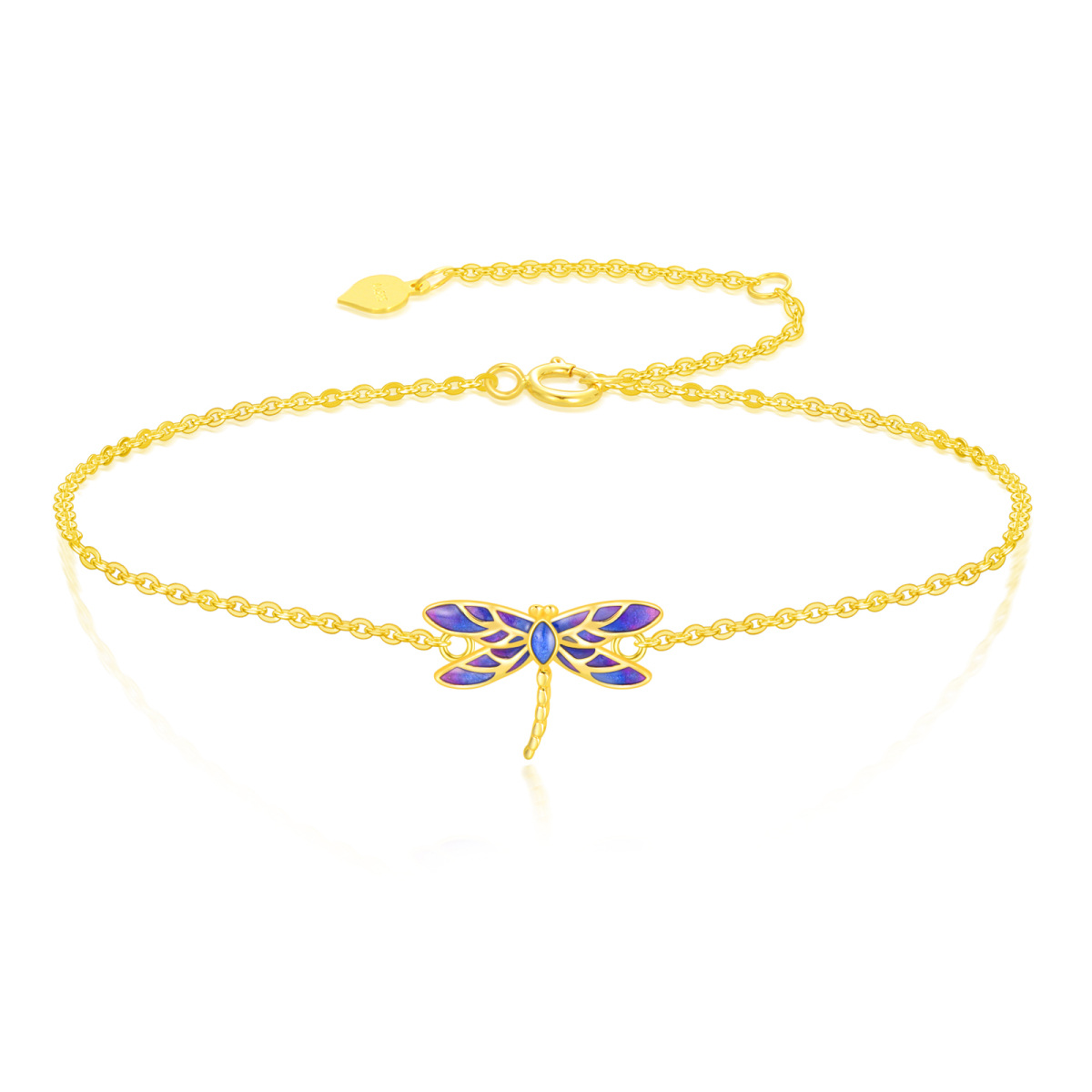 10K Gold Dragonfly Charm Bracelet-1