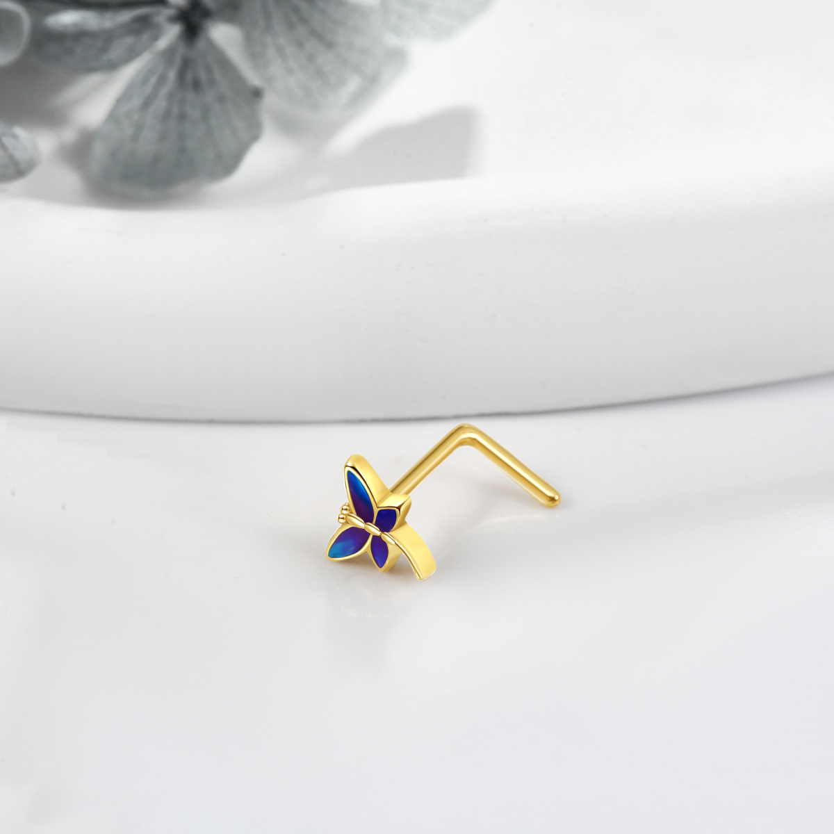 10K Gold Dragonfly Nose Ring-3