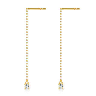 10K Gold Cubic Zirconia Drop Earrings-20