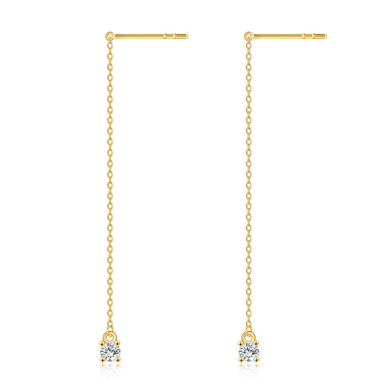 10K Gold Cubic Zirconia Drop Earrings