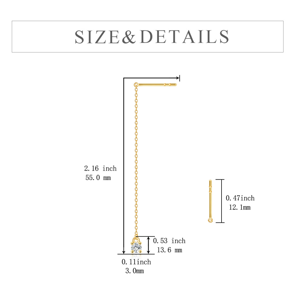 10K Gold Cubic Zirconia Drop Earrings-6