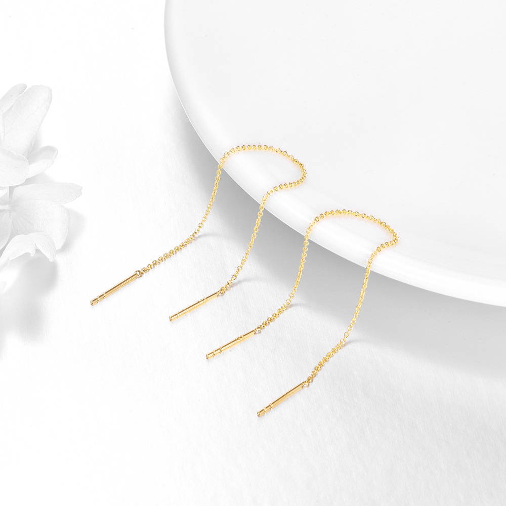 10K Gold Drop Earrings-3
