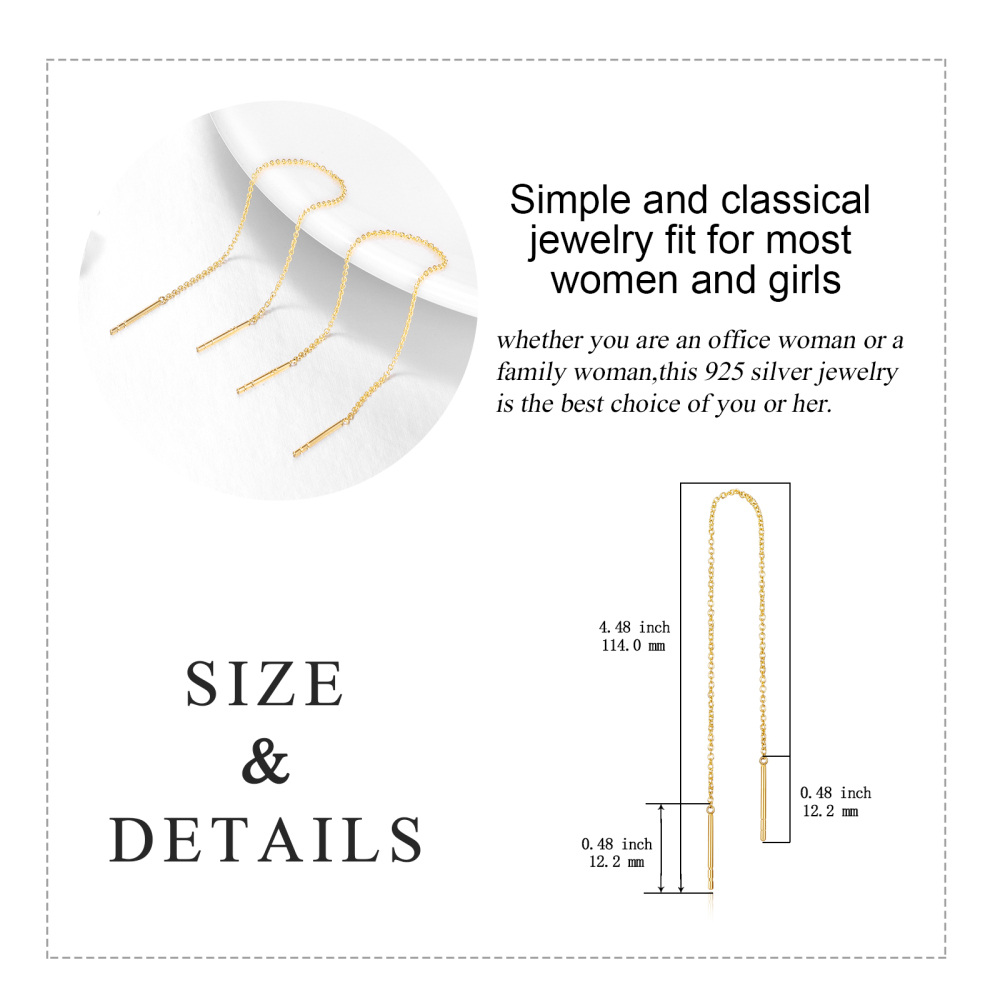 10K Gold Drop Earrings-5