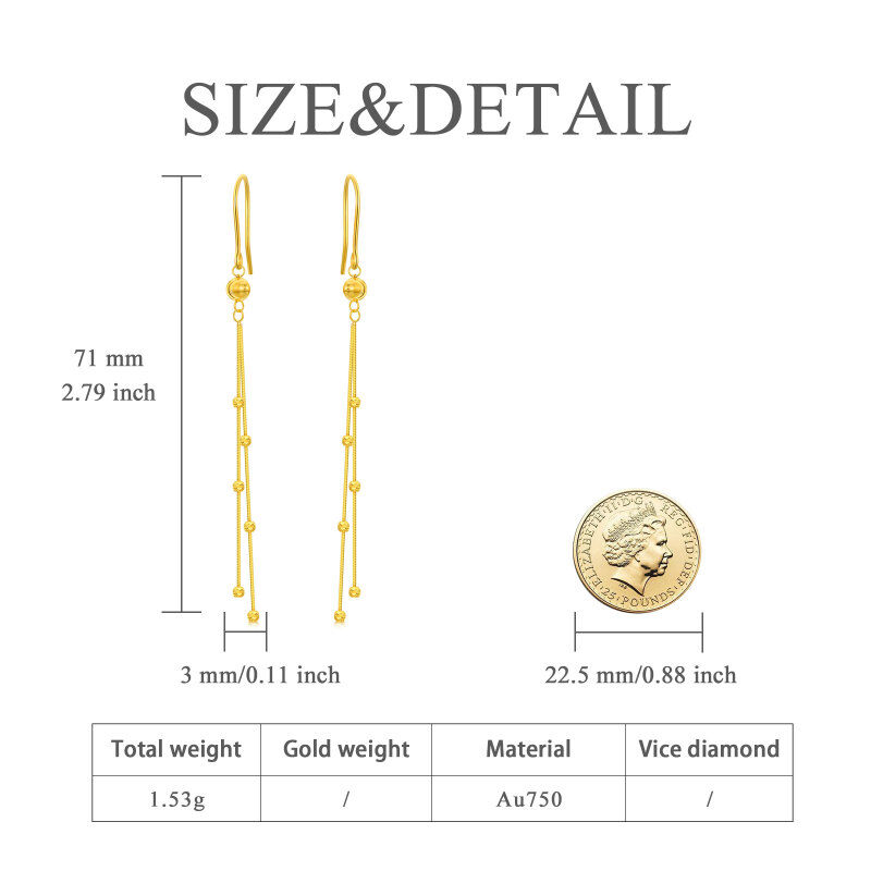 Pendientes colgantes de oro de 14 quilates para mujer-5