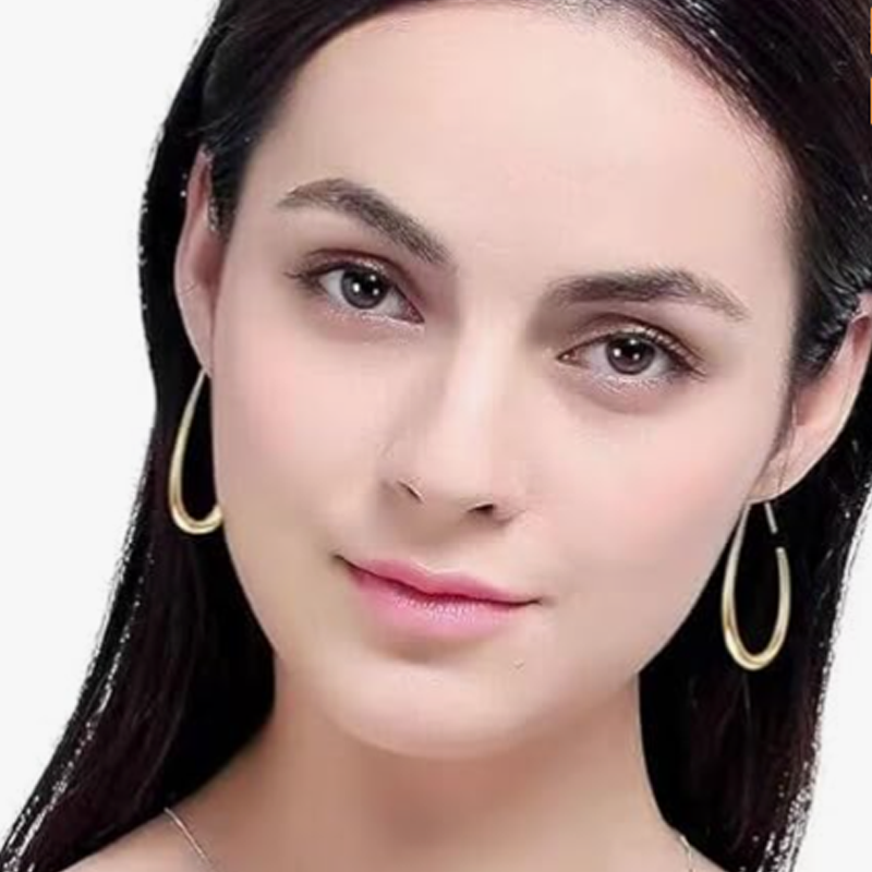 14K Gold Drop Hoop Earrings for Women-3