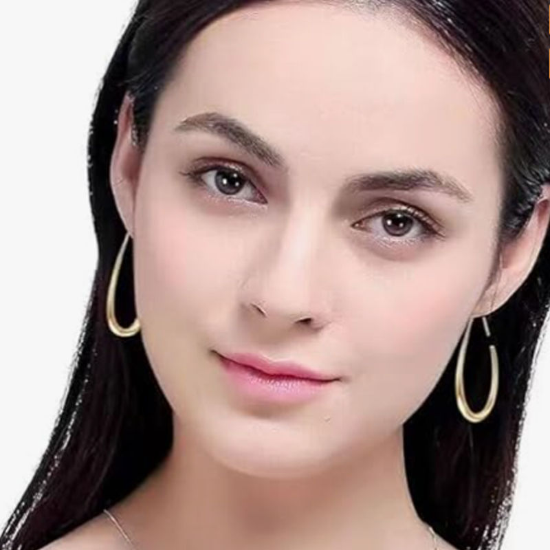 Pendientes de aro colgantes de oro de 10 quilates para mujer-3