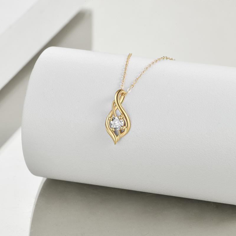 Collier en or 10K avec pendentif en cristal en forme de goutte-3