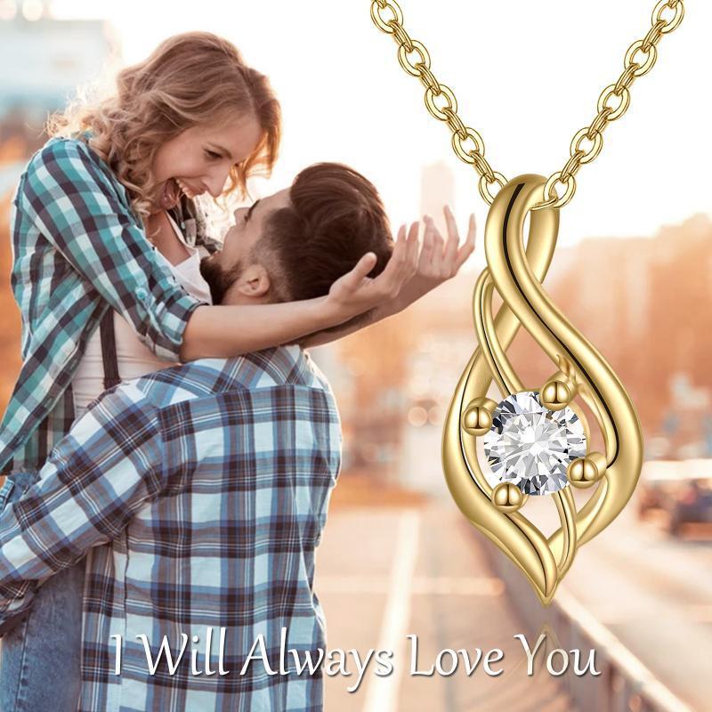 Collier en or 10K avec pendentif en cristal en forme de goutte-6