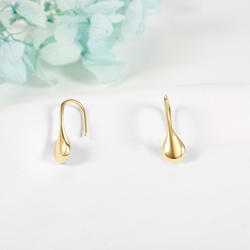 10K Gold Drop Earrings For Women-3