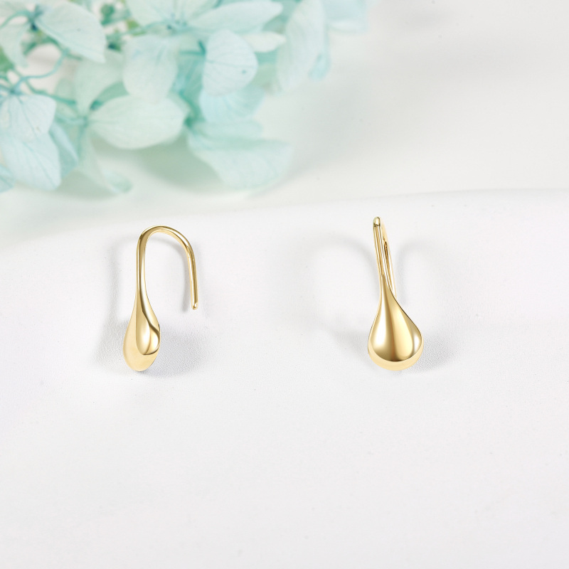 Pendientes colgantes de oro de 14 quilates para mujer-3