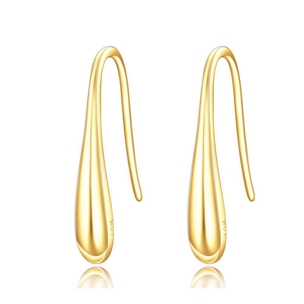10K Gold Drop Earrings For Women-1