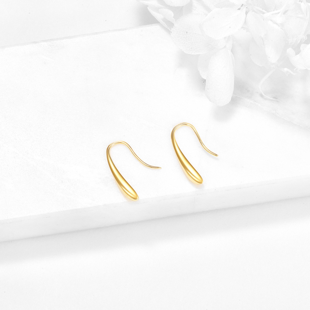 10K Gold Drop Earrings For Women-3