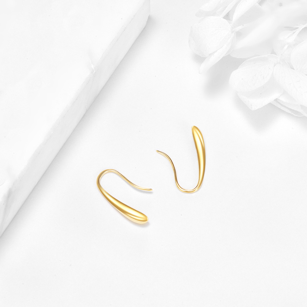 10K Gold Drop Earrings For Women-4