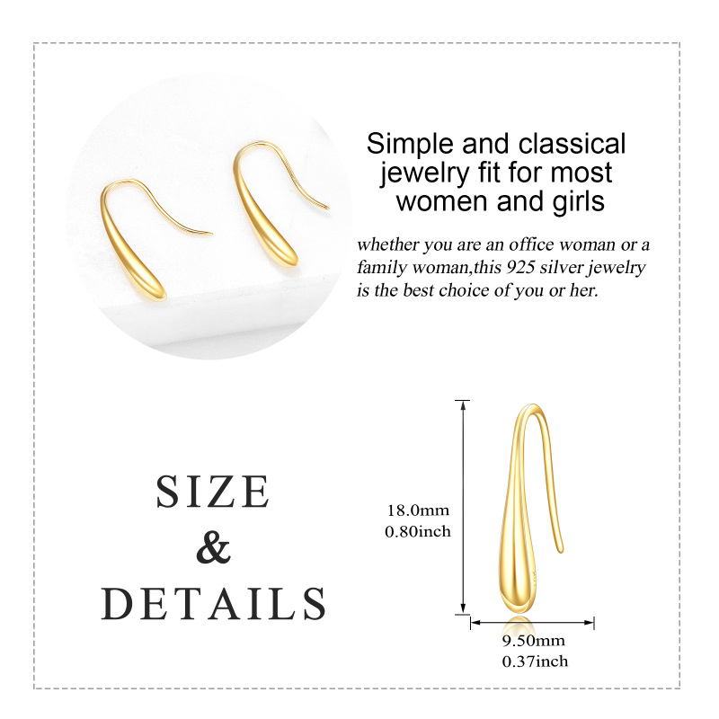 14K Gold Drop Earrings For Women-5