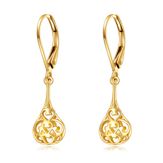 14K Gold Drop Filament Earrings For Women-2