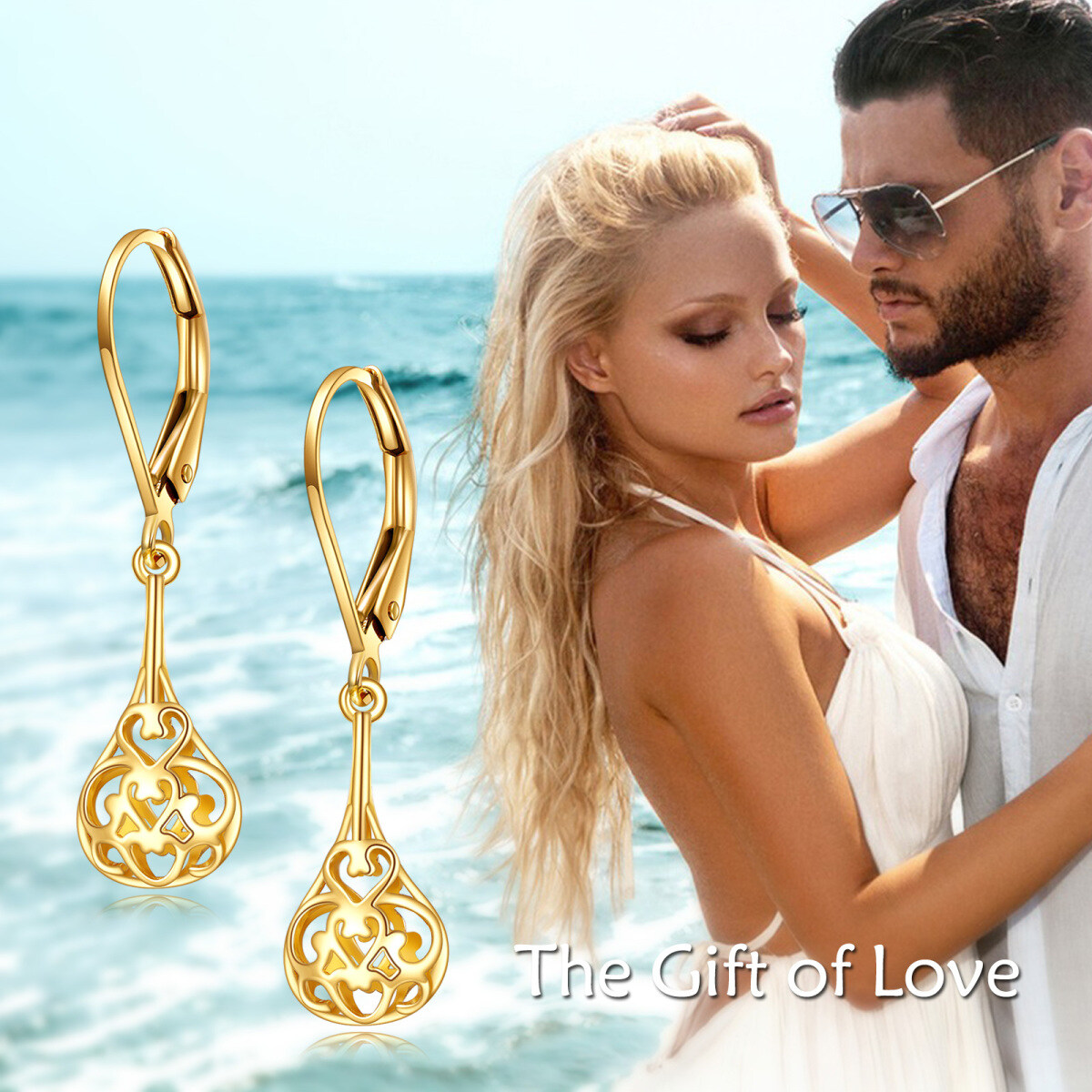 14K Gold Drop Filament Earrings For Women-5