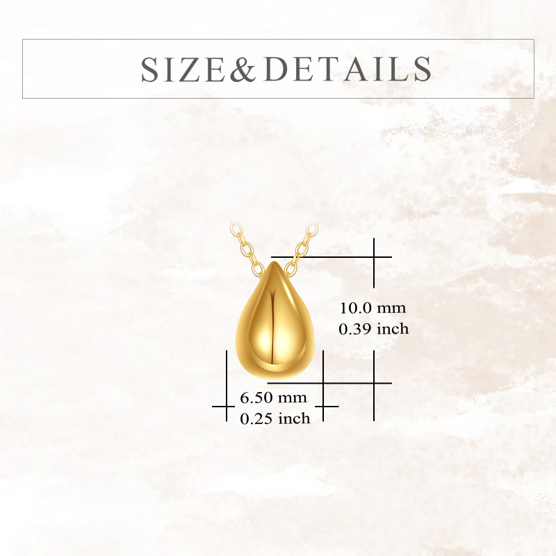 Collier pendentif en forme de goutte en or 14K-4