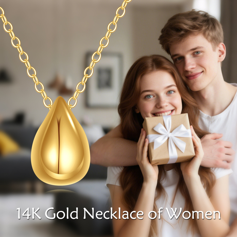 Collier pendentif en forme de goutte en or 14K-5