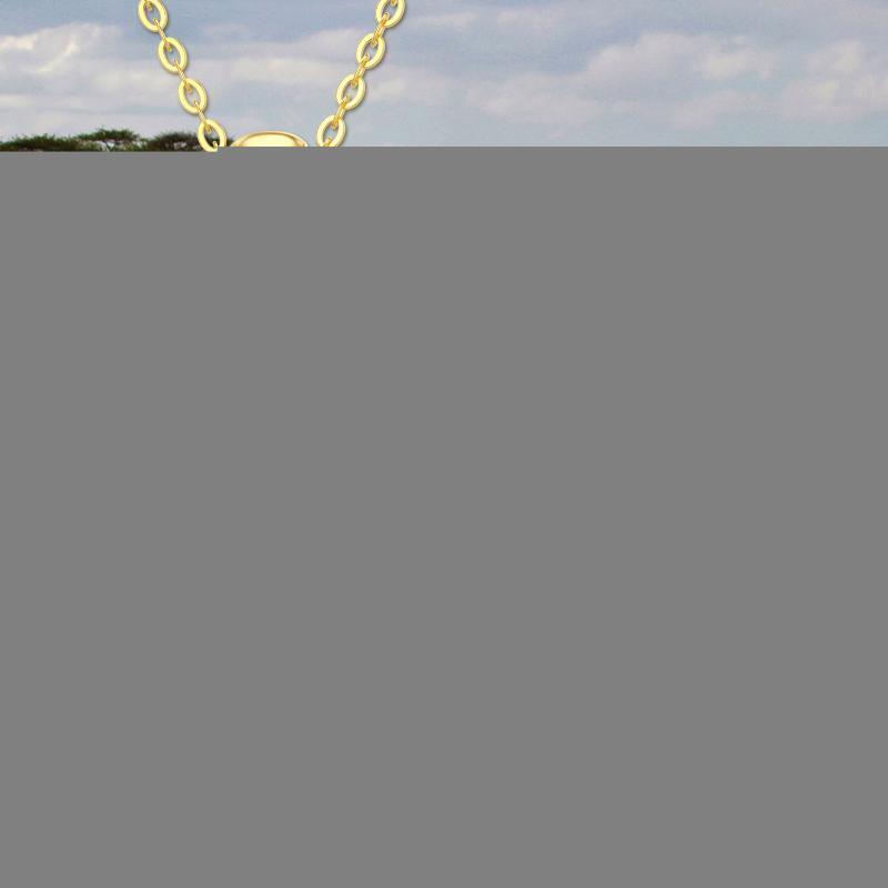 10K Gold Cubic Zirkonia Elefant & Eltern & Kinder & Herz-Anhänger Halskette-5