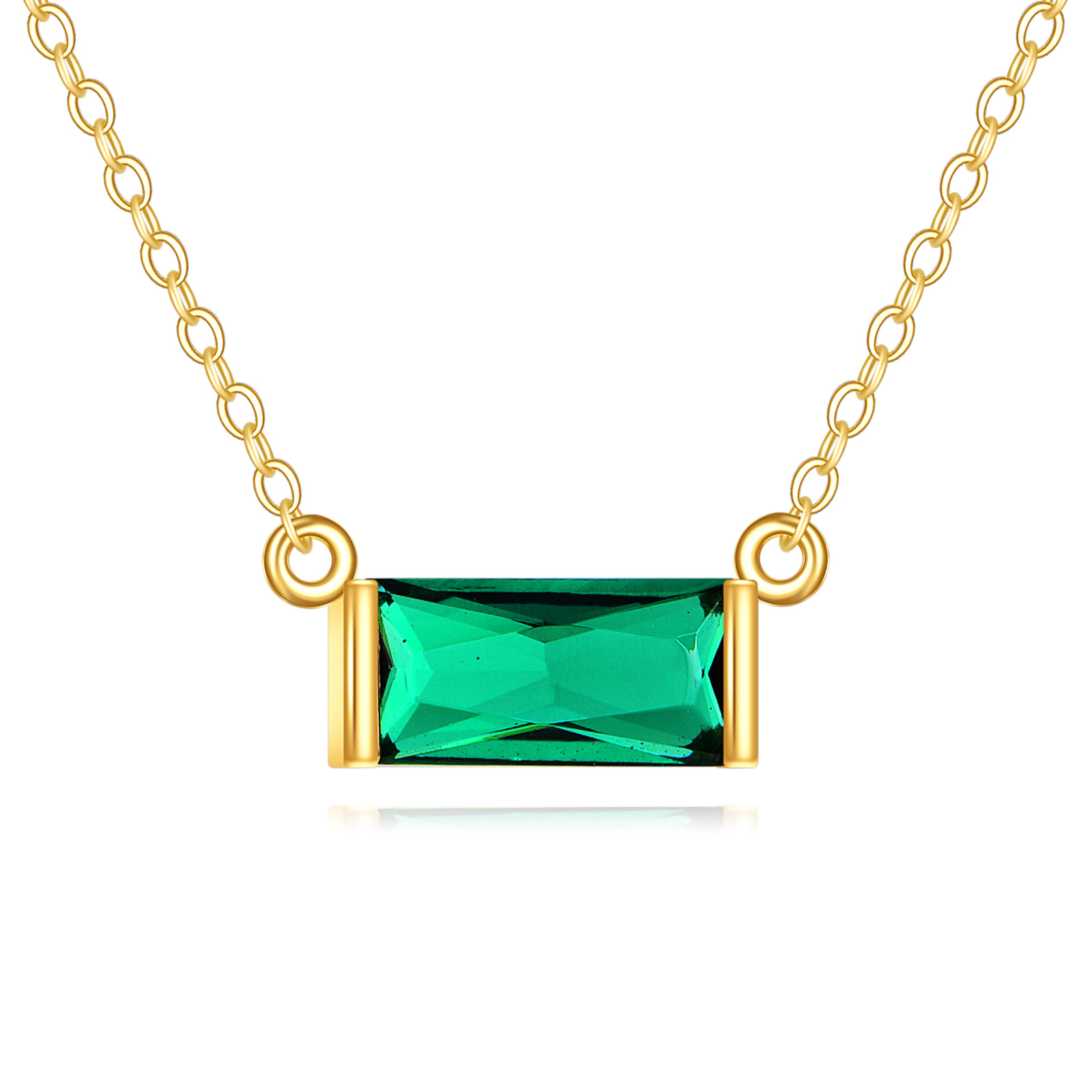 14K Gold Emerald Cu… - image